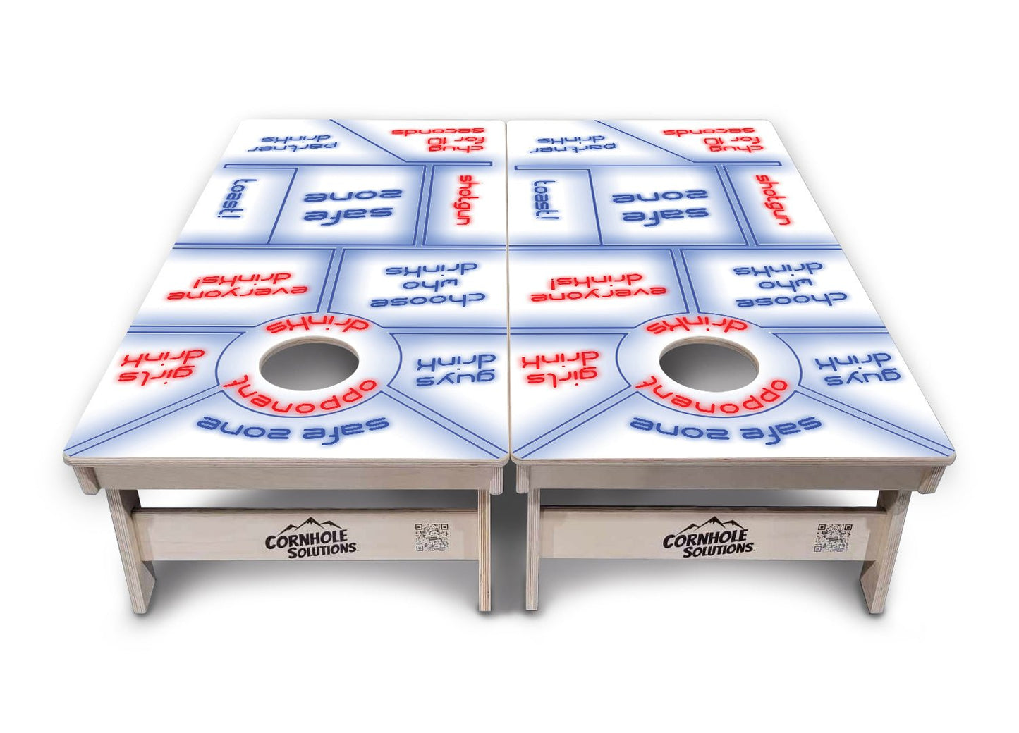 Drinking Game White Background Cornhole Boards - Professional Tournament Series