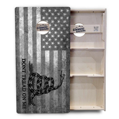 DTOM B&W Flag Cornhole Boards - Professional Tournament Series