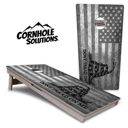 DTOM B&W Flag Cornhole Boards - Professional Tournament Series