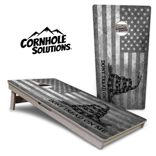 DTOM B&W Flag Cornhole Boards - Professional Tournament Series