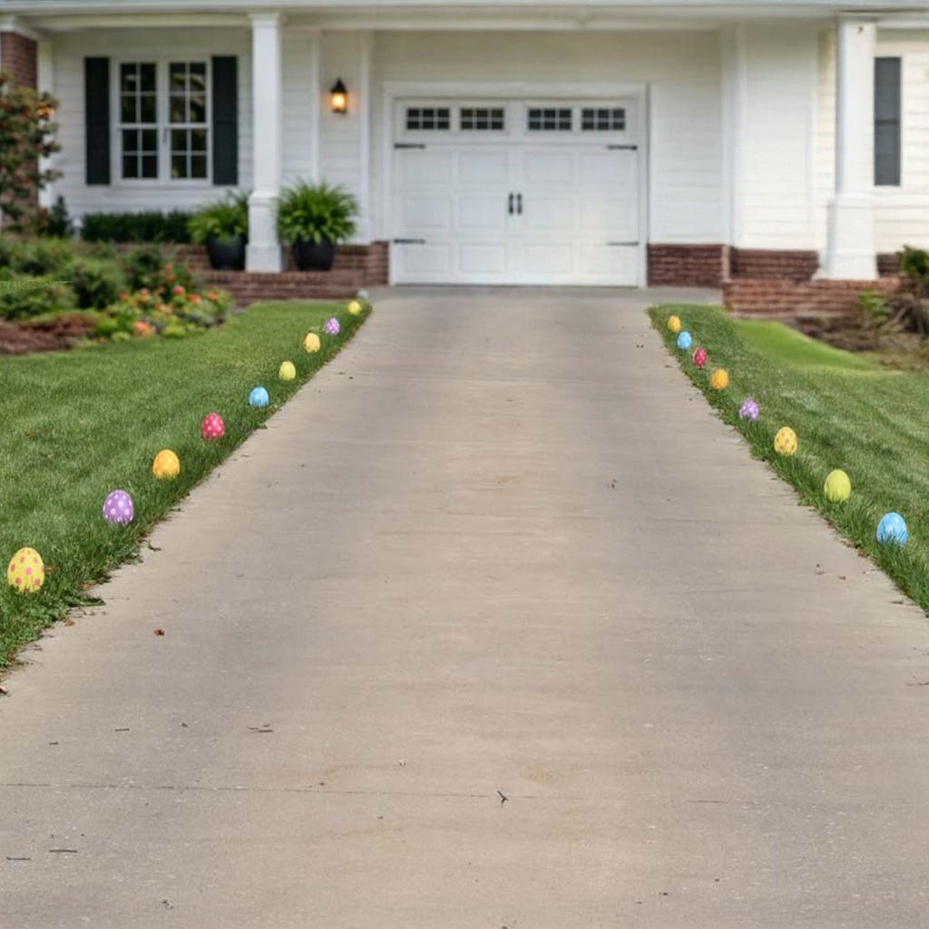 Easter Egg Flat Pathway Markers Yard Decorations 18 piece set