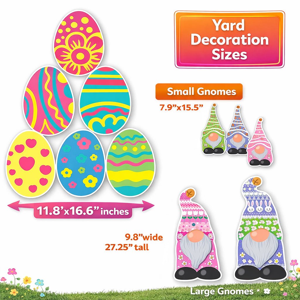 Easter Gnome Yard Decoration, 12 pcs