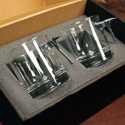 Fire Axe Glass – BenShot Handcrafted Glass with Maltese Cross & Metal Fire Axe | Gift for Firefighters & First Responders