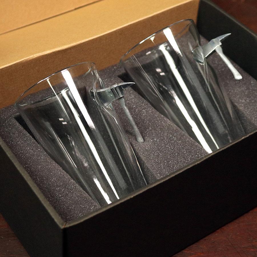 Fire Axe Glass – BenShot Handcrafted Glass with Maltese Cross & Metal Fire Axe | Gift for Firefighters & First Responders