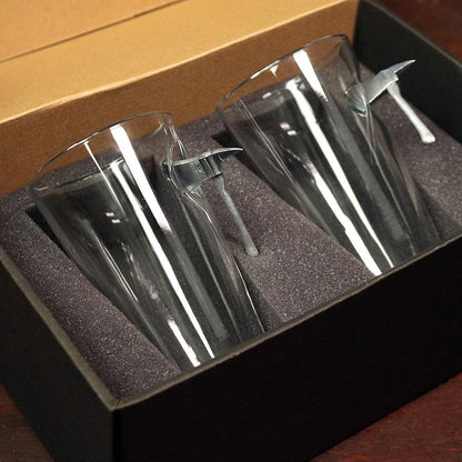 Fire Axe Glass – BenShot Handcrafted Glass with Maltese Cross & Metal Fire Axe | Gift for Firefighters & First Responders