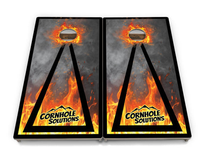 Fire Triangle CS Logo Cornhole Boards - Professional Tournament Series