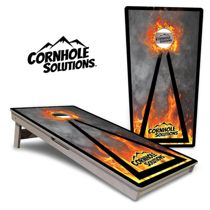 Fire Triangle CS Logo Cornhole Boards - Professional Tournament Series