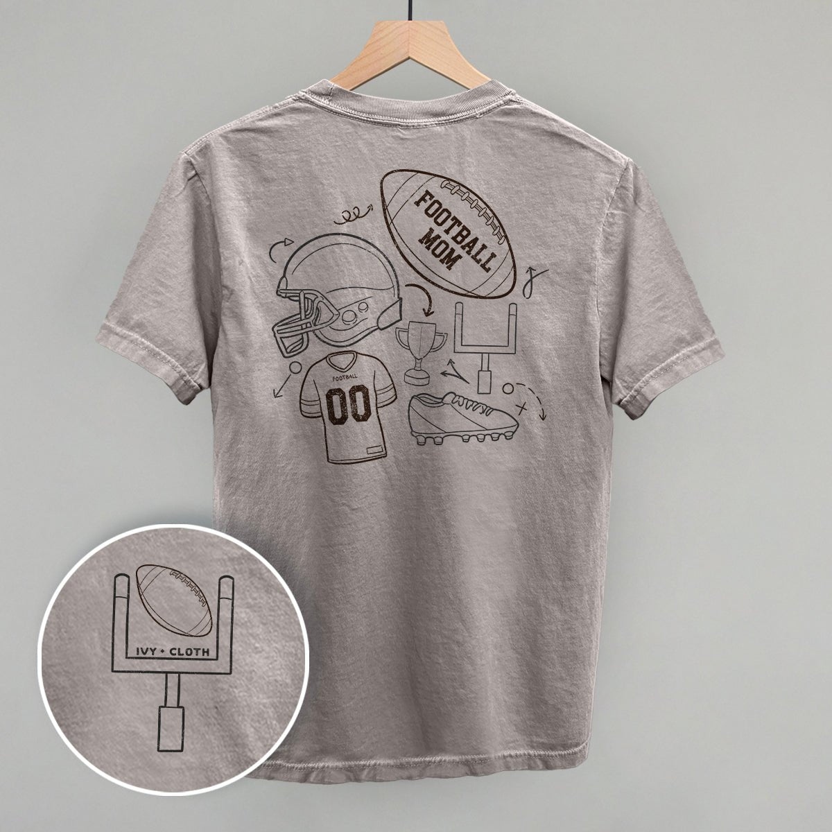 Football Mom Doodle (Back Print)