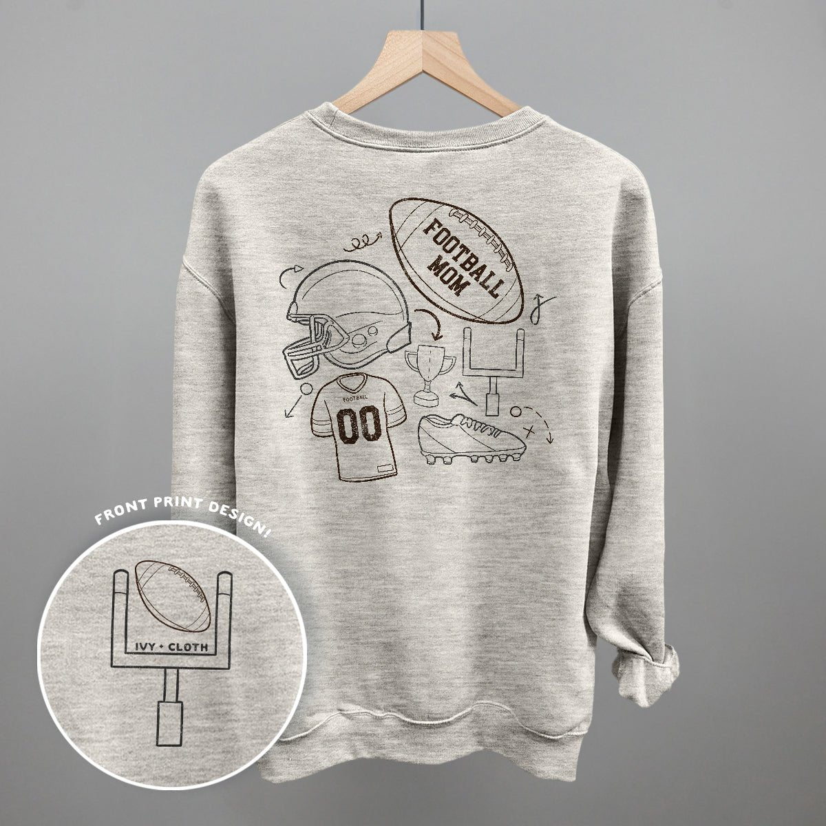 Football Mom Doodle (Back Print)