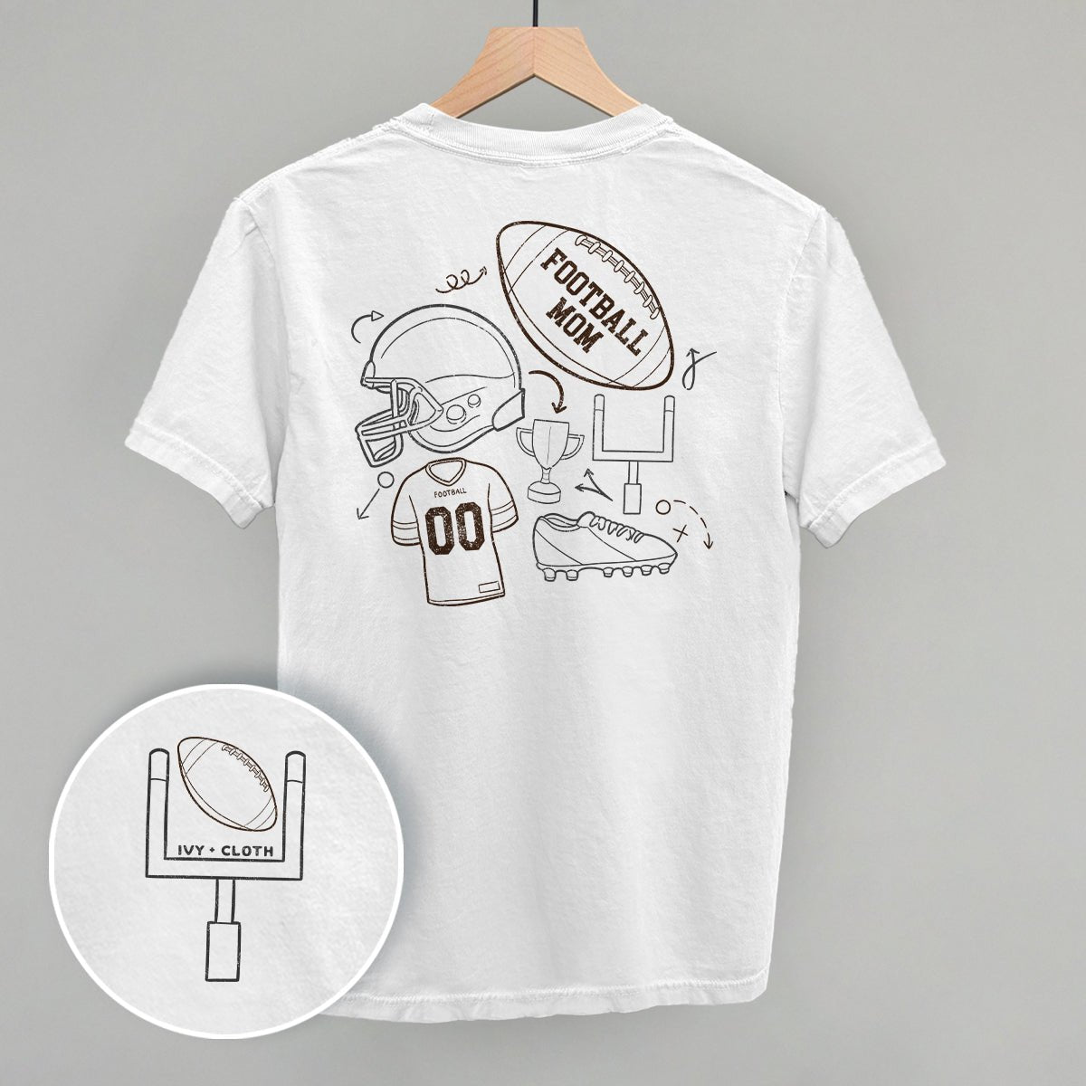 Football Mom Doodle (Back Print)