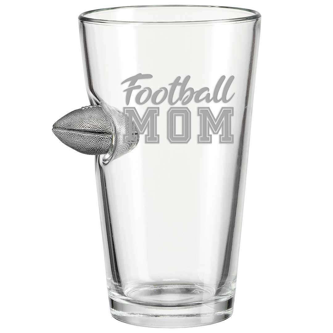 Football Mom Glass – BenShot Handcrafted Glass with Football | Made in USA