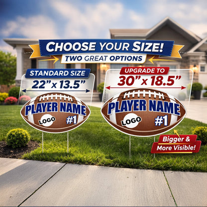 Football Shaped Team & Player Fence & Yard Signs