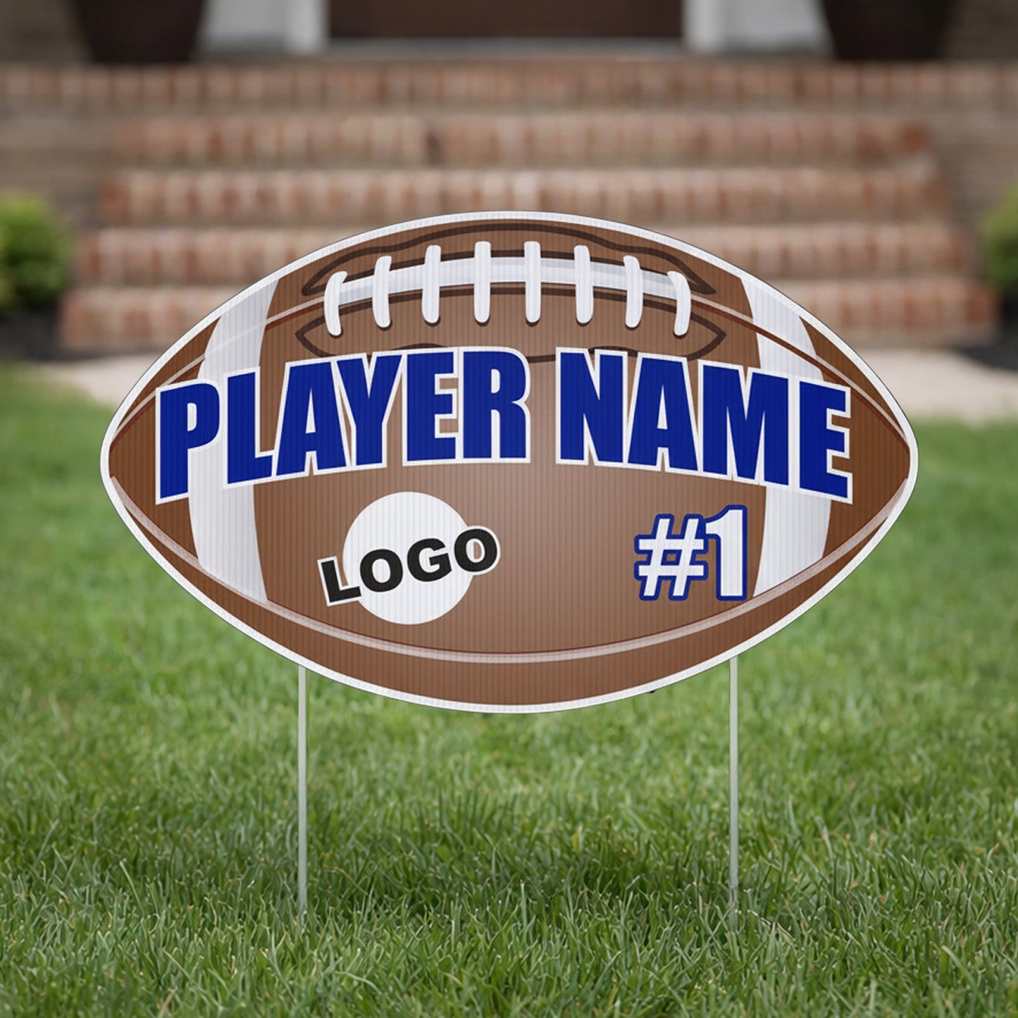 Football Shaped Team & Player Fence & Yard Signs