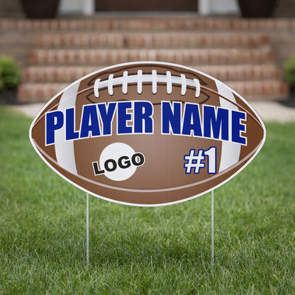 Football Shaped Team & Player Fence & Yard Signs
