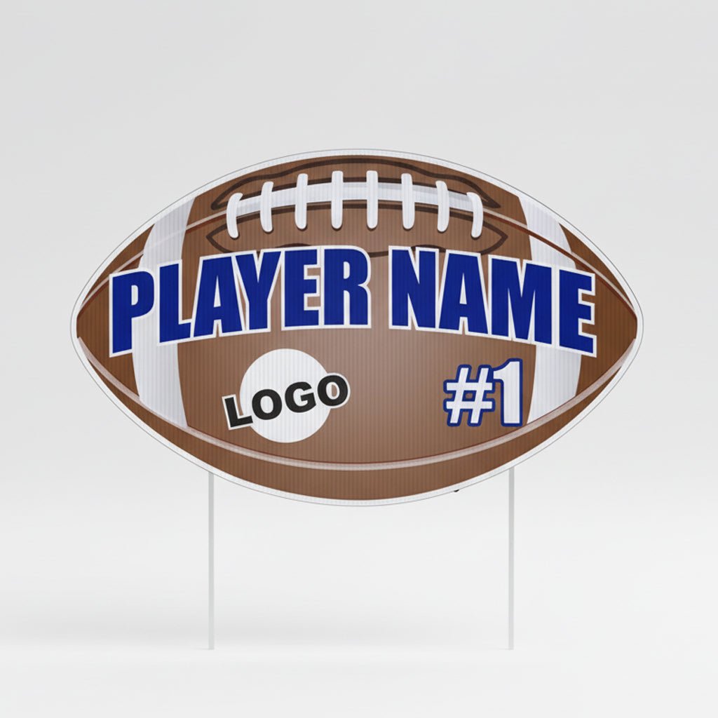 Football Shaped Team & Player Fence & Yard Signs