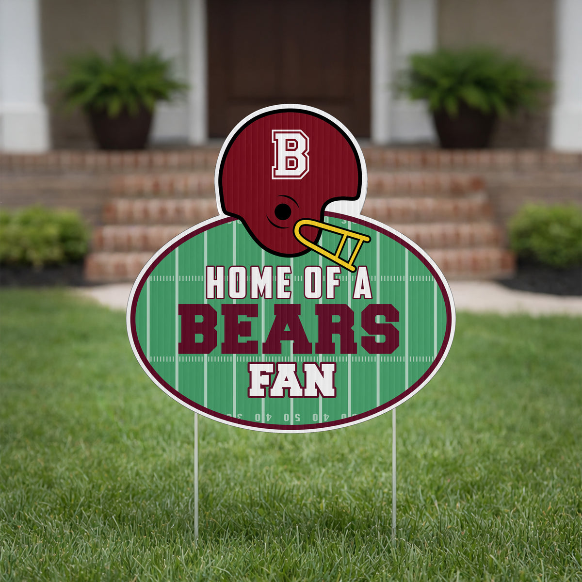 Football Circle with Oval Sign 22x22" Yard Sign