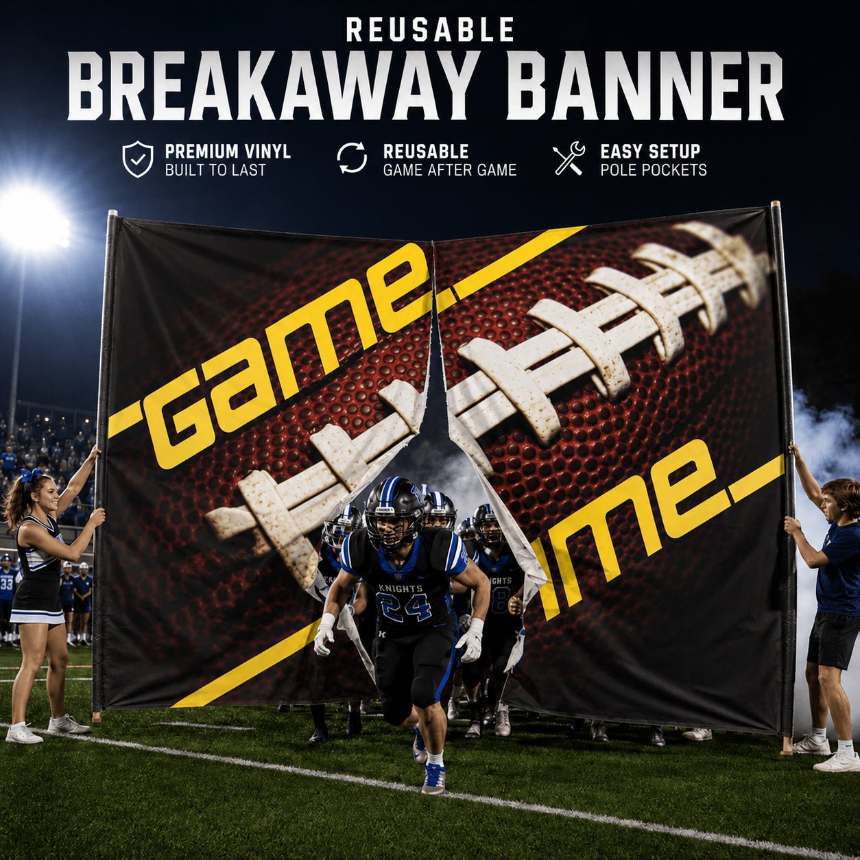 Game Time Football Breakaway Banner