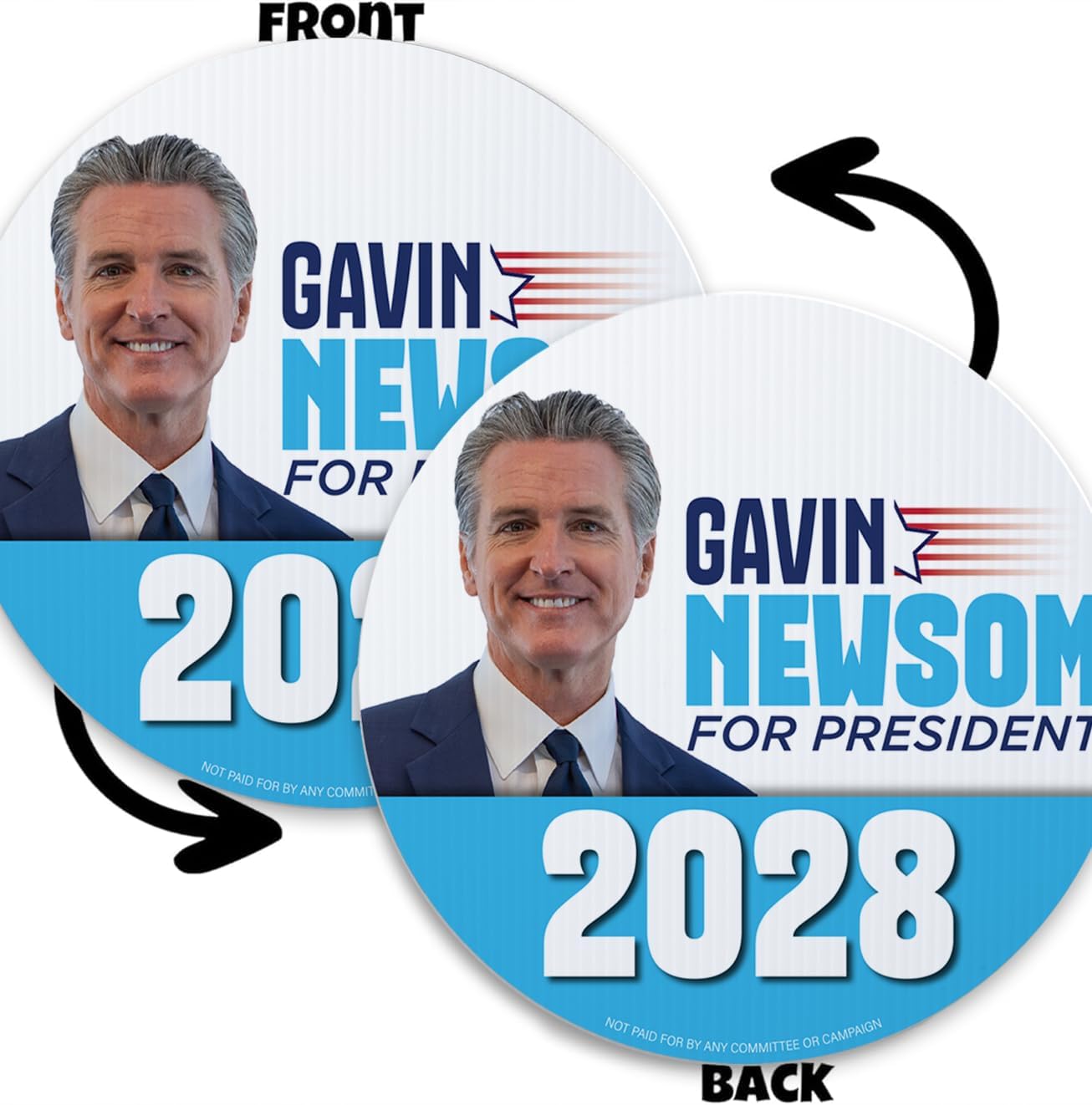 Gavin Newsom 2028 Yard Signs | 10 - Pack| Two - Sided | Gavin Newsom for President Signs 20 EZ Stakes Included