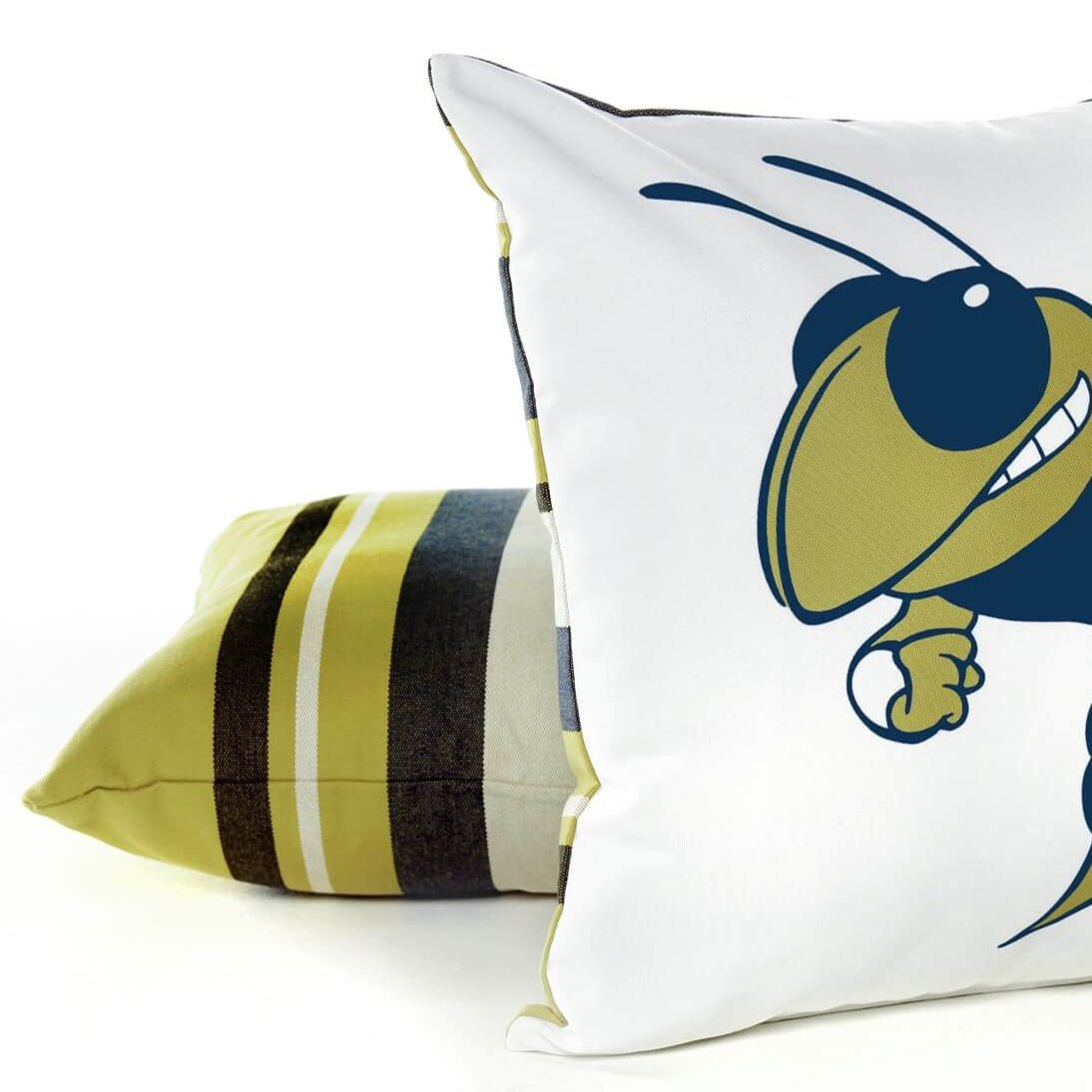 Georgia Tech Colors Striped Pillow Cover