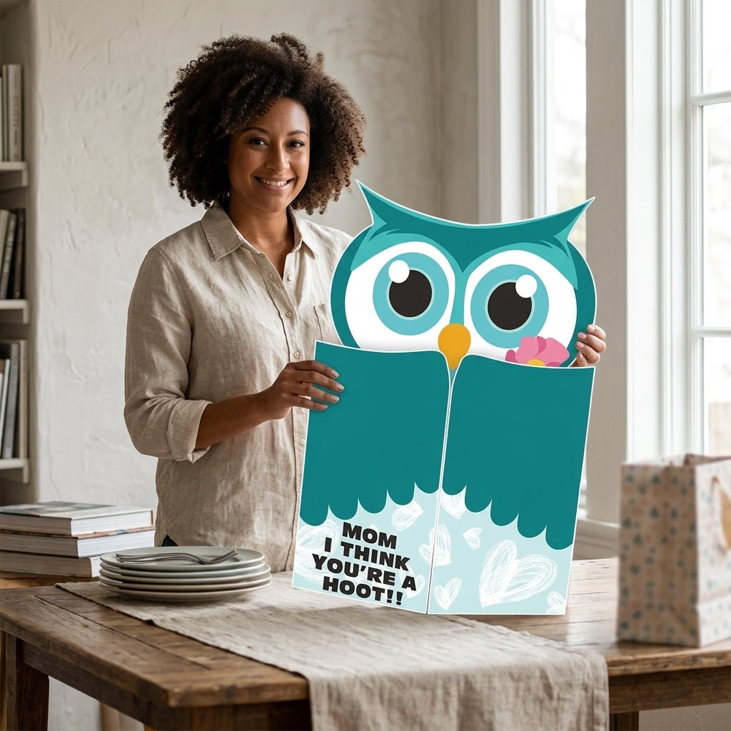 Giant 4 - Foot Funny Owl Mother’s Day Card (36x48) with Envelope