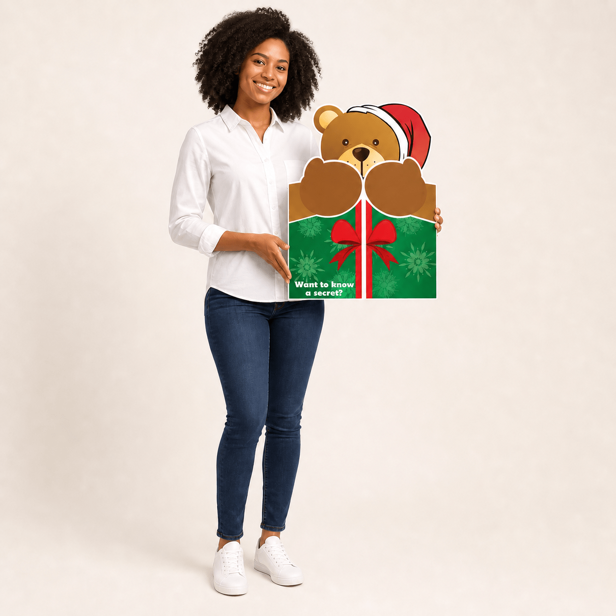 Giant Green Christmas Bear Hug Card