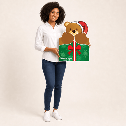 Giant Green Christmas Bear Hug Card
