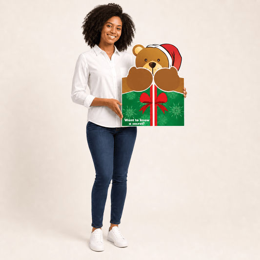 Giant Green Christmas Bear Hug Card