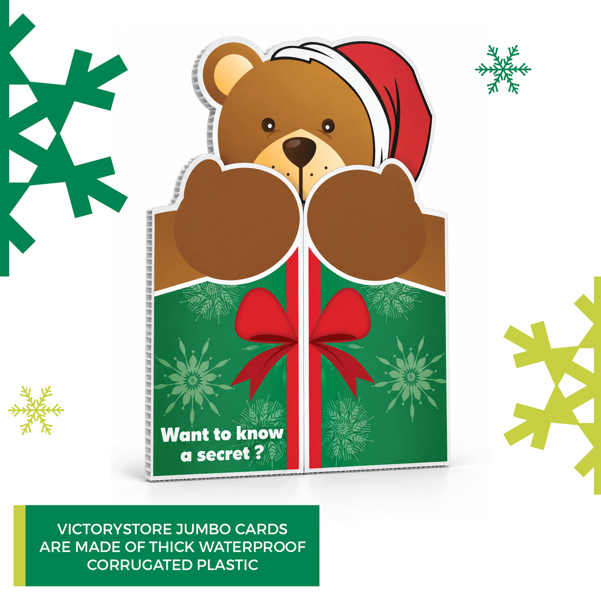 Giant Green Christmas Bear Hug Card