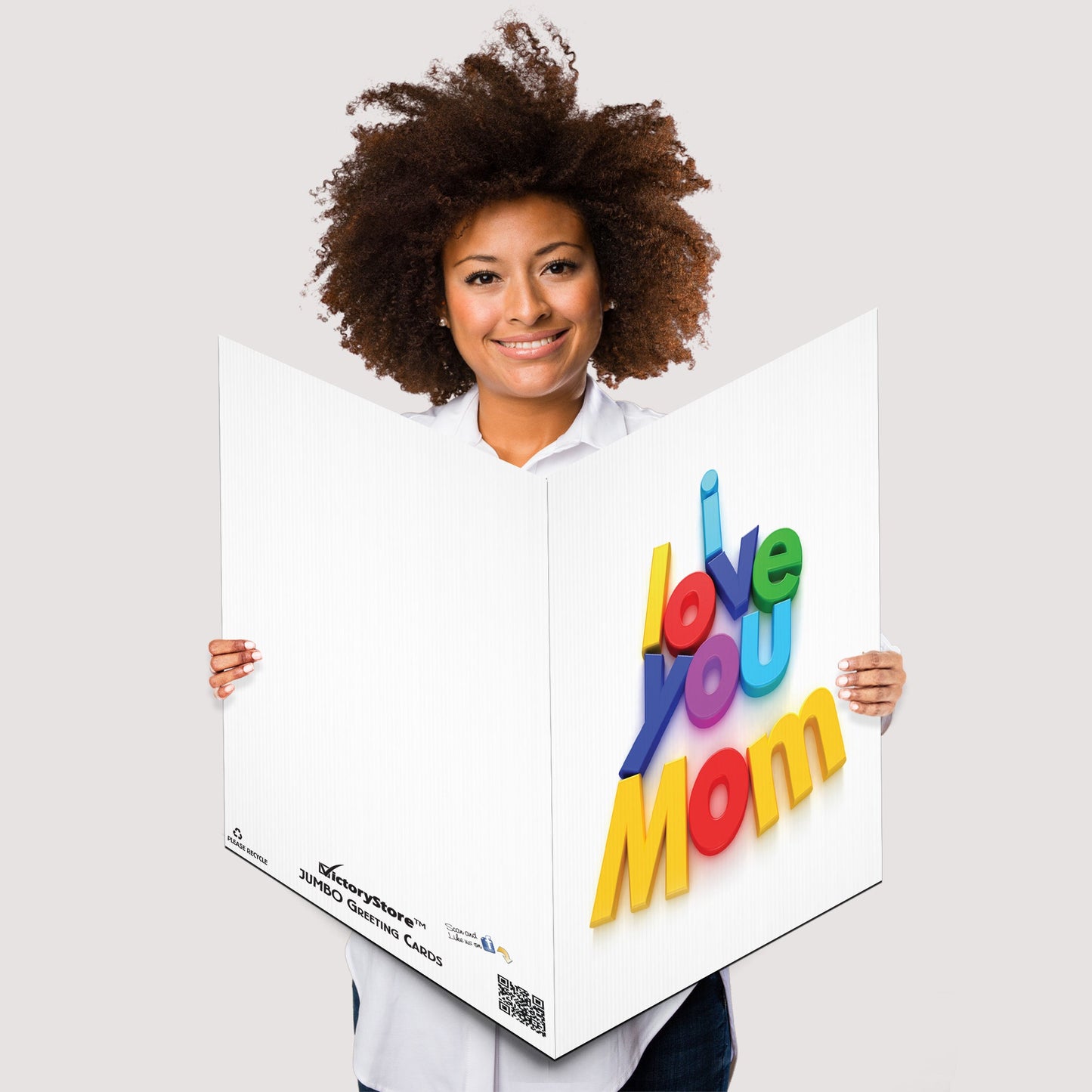 Giant "I Love You Mom" Mother's Day Greeting Card – 2x3 Foot with Jumbo Envelope