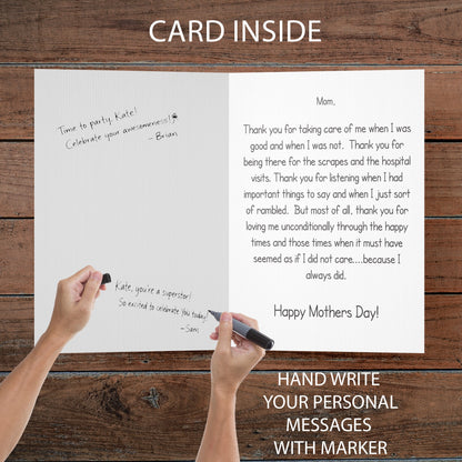Giant "I Love You Mom" Mother's Day Greeting Card – 2x3 Foot with Jumbo Envelope