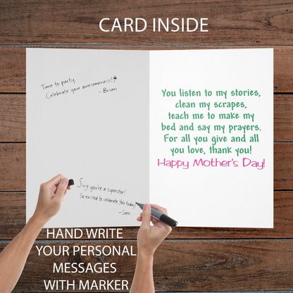 Giant Mother's Day Coffee Cup with Flowers Greeting Card