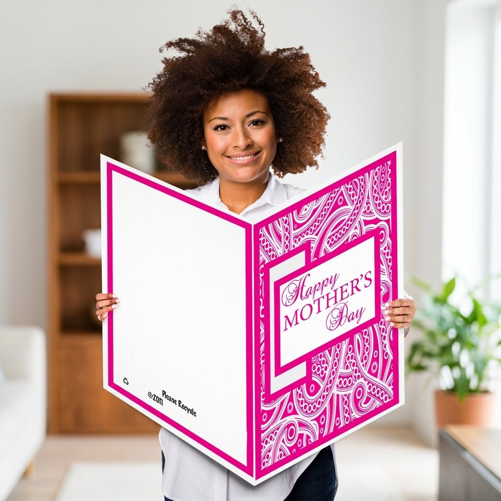 Giant Pink Happy Mother's Day Greeting Card