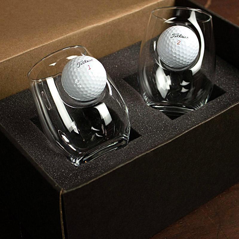 Golf Ball Glass – Handcrafted Glass with Real Golf Ball | Gift for Golfers