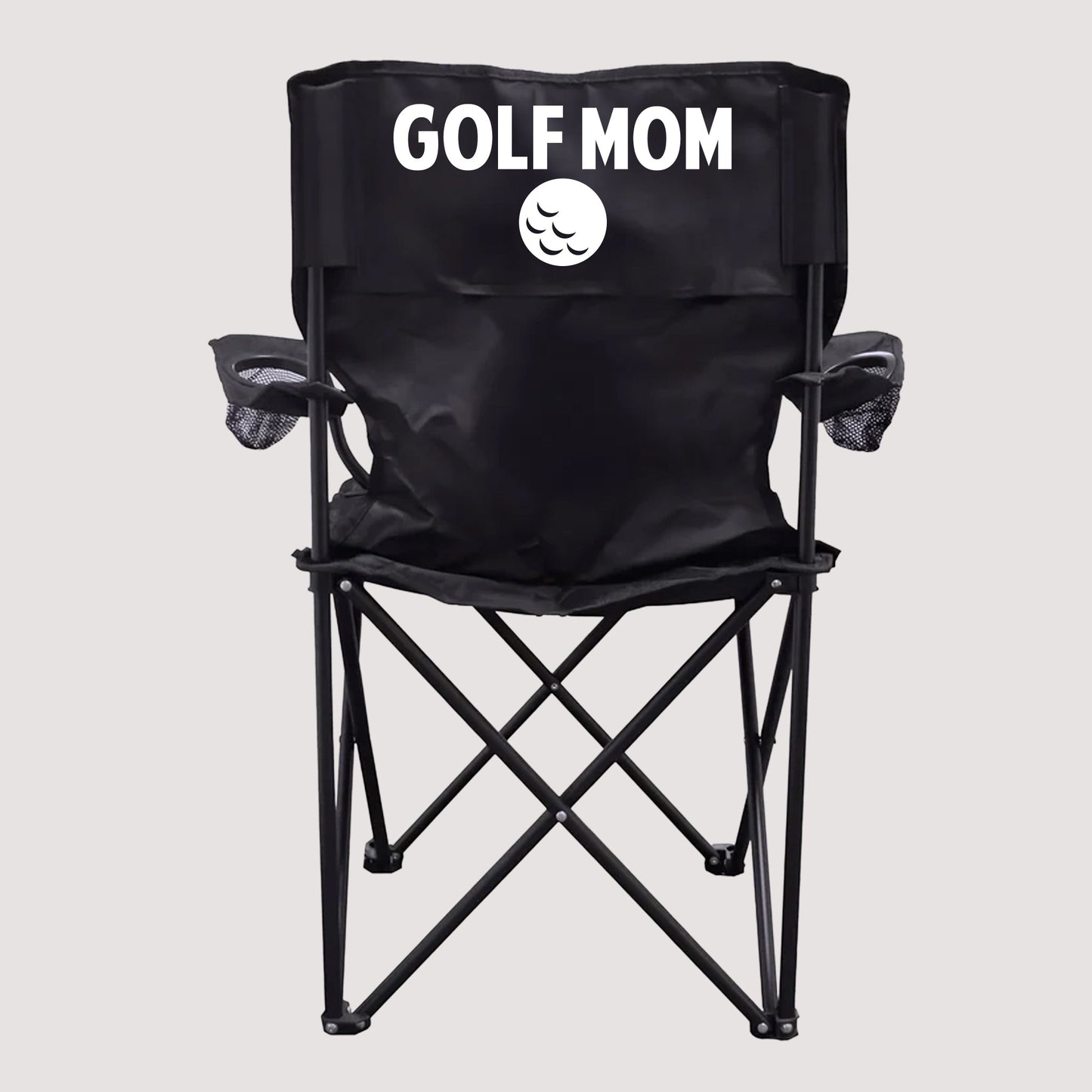 Golf Mom Black Folding Camping Chair
