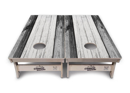 Grey Two Tone Slats Cornhole Boards - Professional Tournament Series