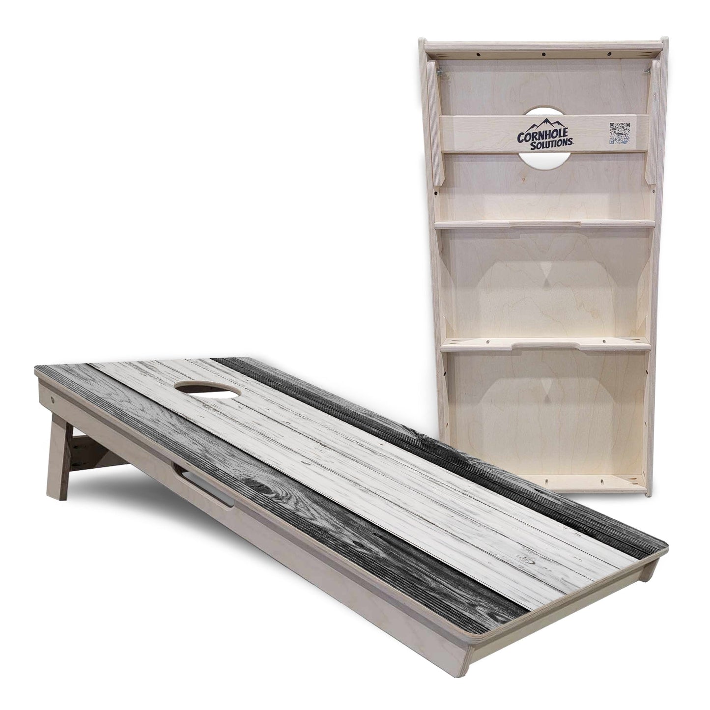 Grey Two Tone Slats Cornhole Boards - Professional Tournament Series