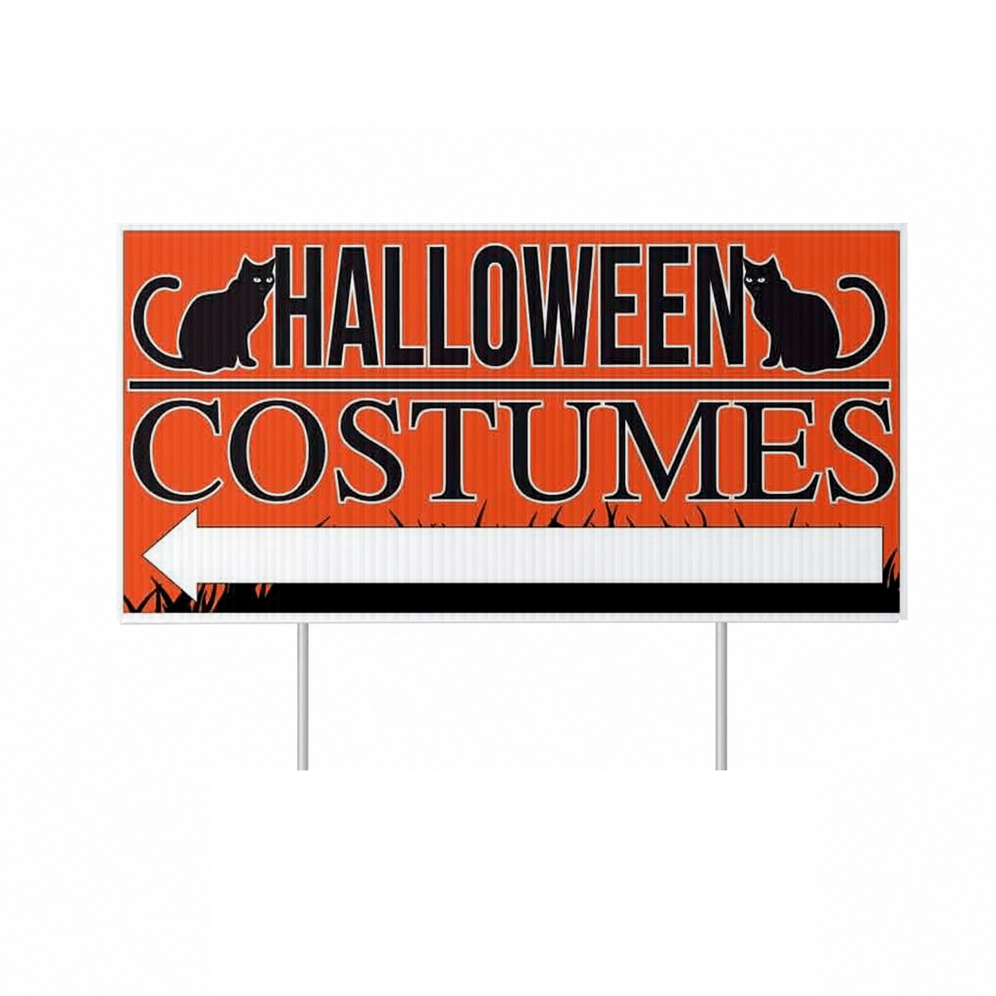 Halloween Costumes Directional Yard Signs – 12x24 Outdoor Arrow Signs with Stakes