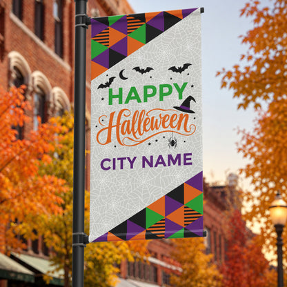 24"x48" Halloween Pole Banner, Geometric