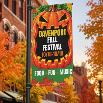 24"x48" Halloween Pole Banner, Pumpkin Festival
