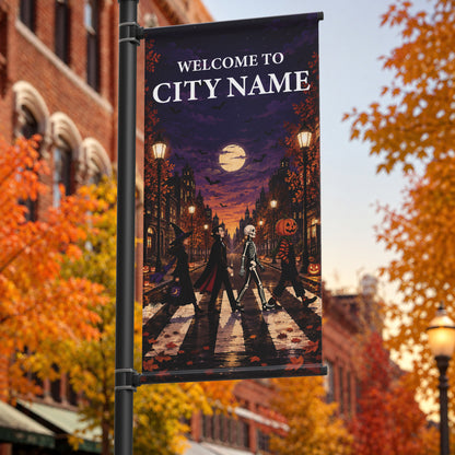 24"x48" Halloween Pole Banner, Spooky Stroll