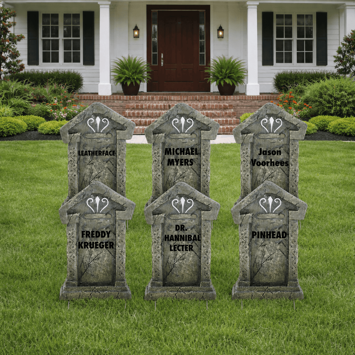 Halloween Serial Killer Tombstones Yard Card