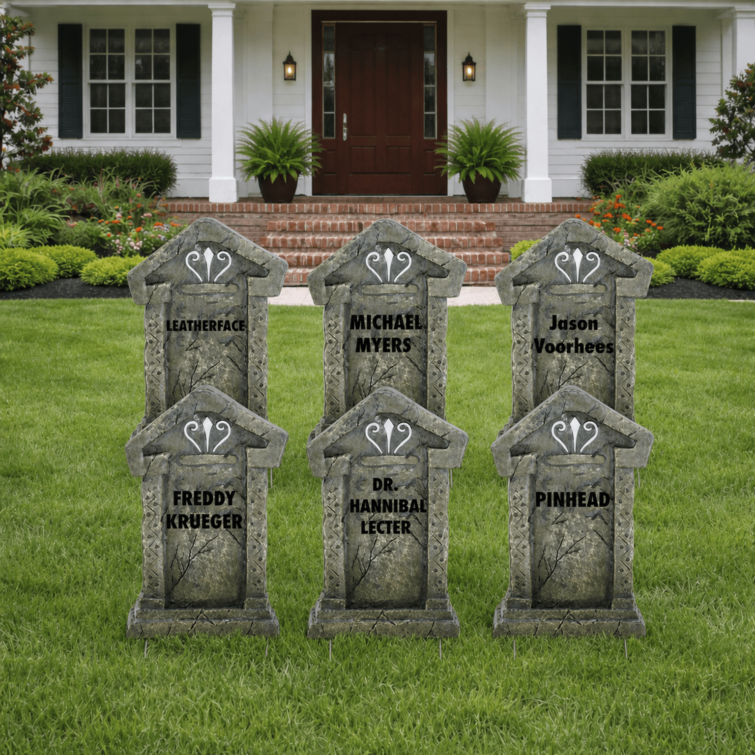 Halloween Serial Killer Tombstones Yard Card