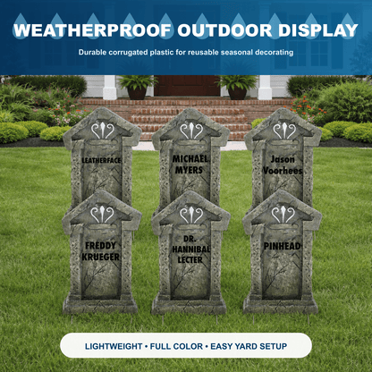 Halloween Serial Killer Tombstones Yard Card