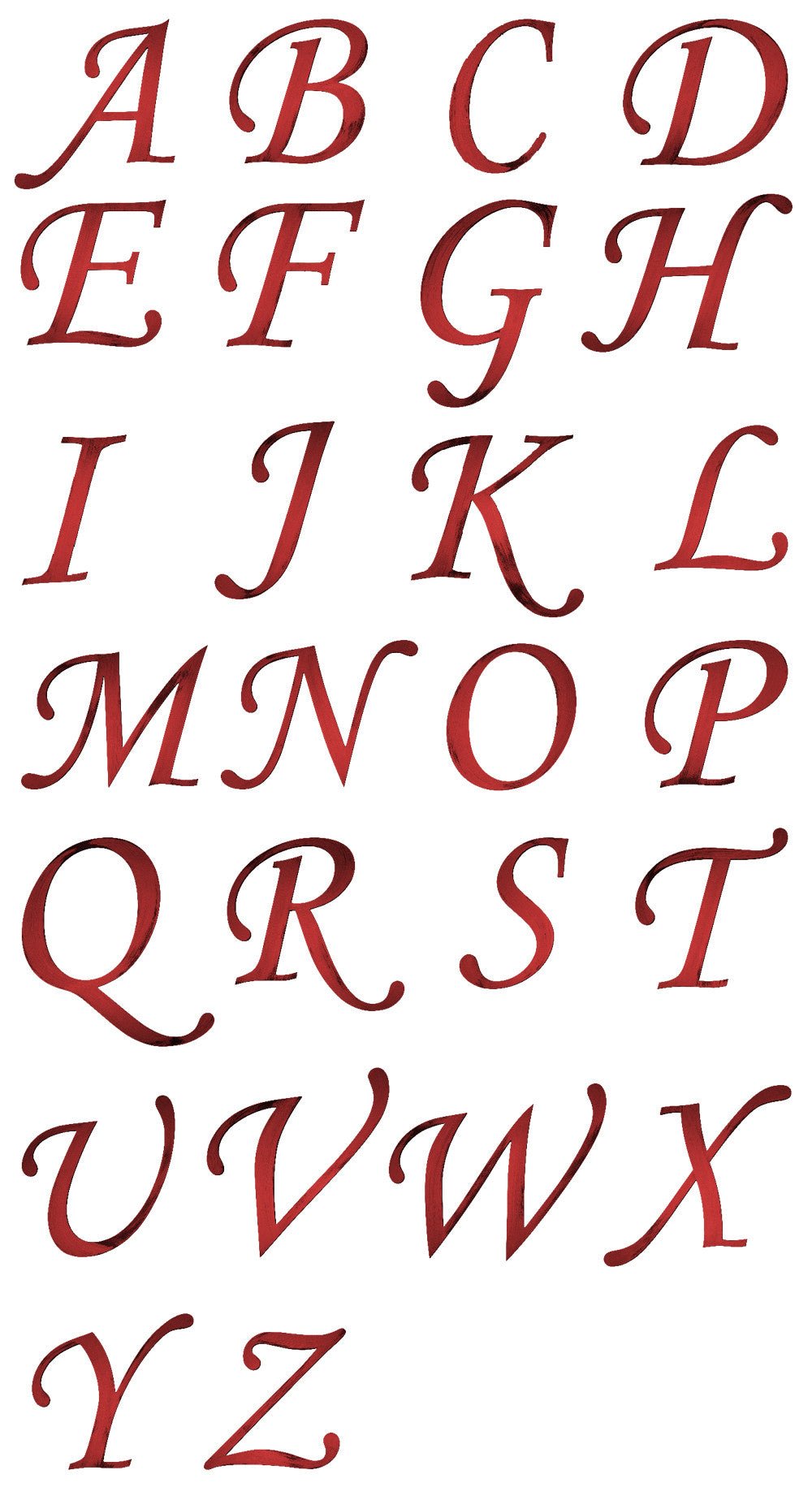 Hand Painted 13" Script Alphabet Letters Wall Decor