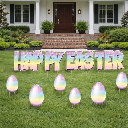 Happy Easter Quick Set Yard Letters - 10 Pcs