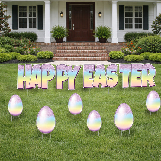 Happy Easter Quick Set Yard Letters - 10 Pcs
