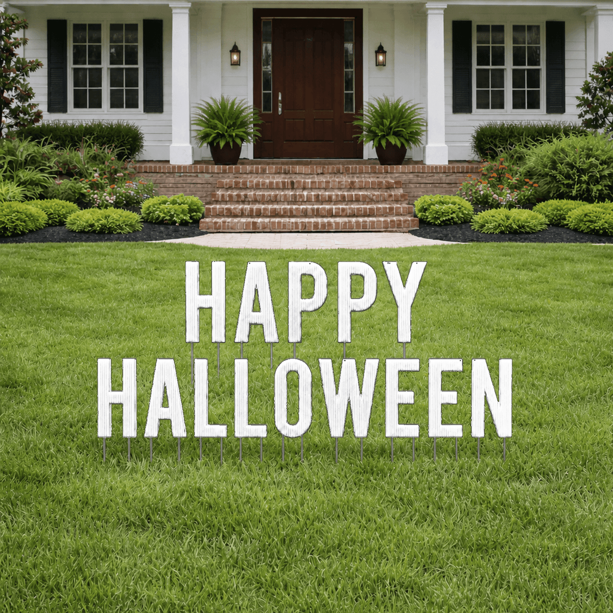 Happy Halloween Yard Letters – 14-Piece Outdoor Halloween Lawn Sign Set with 28 Stakes
