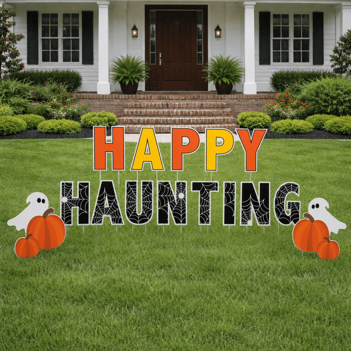 Happy Haunting Halloween Yard Signs- 19 piece set