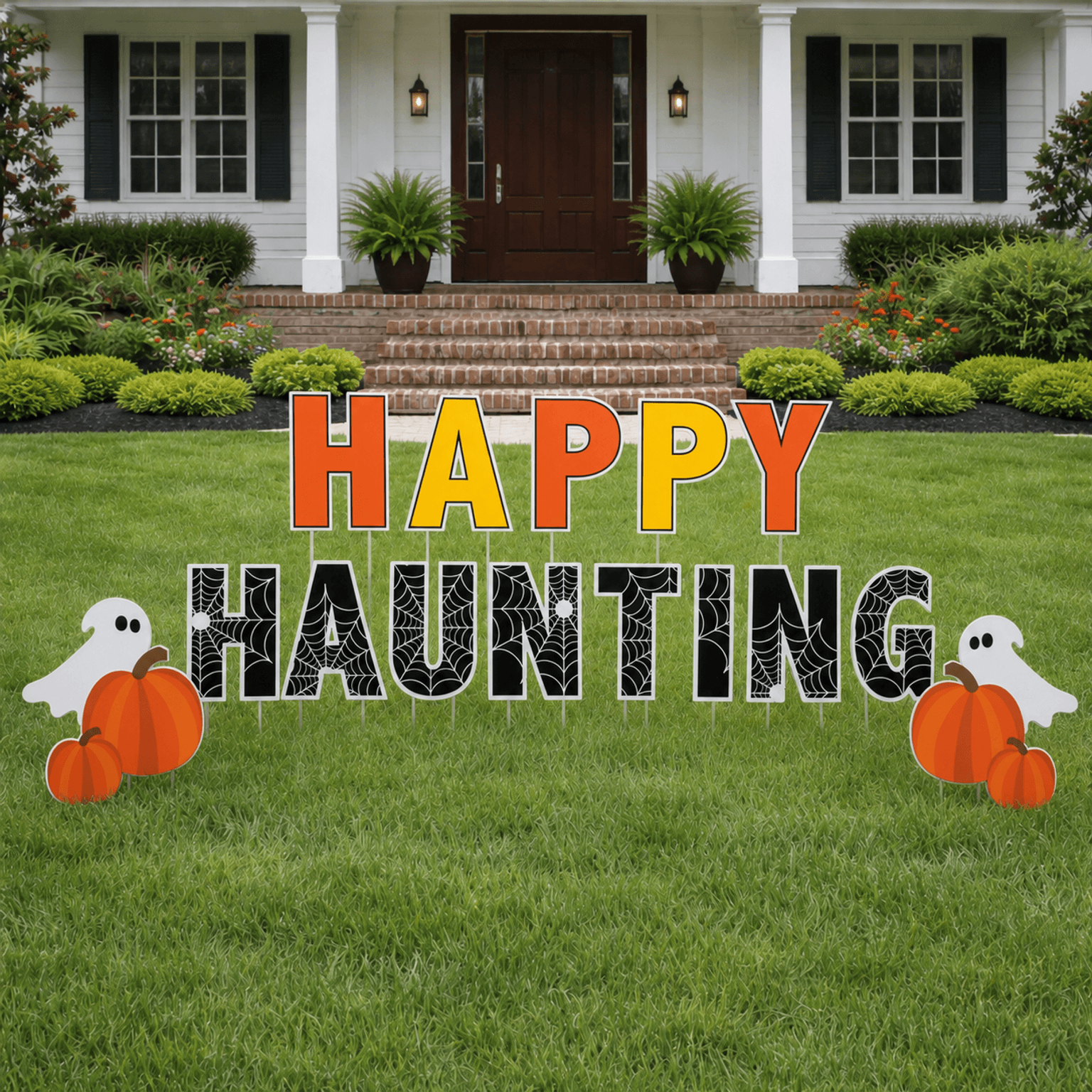 Happy Haunting Halloween Yard Signs- 19 piece set