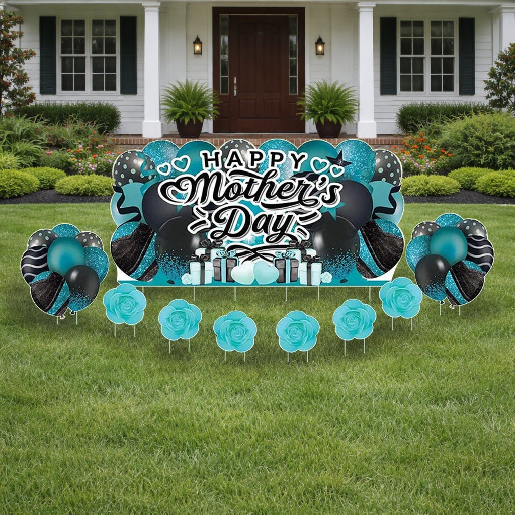Happy Mother's Day Jumbo Lawn Sign – 36x72 Inch Outdoor Yard Decoration, Waterproof Corrugated Plastic